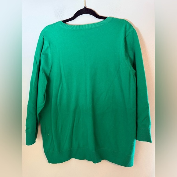 NWT Talbots Green Pima Cotton Three-Quarter-Sleeve Charming Cardigan Size 2X - Picture 3 of 9